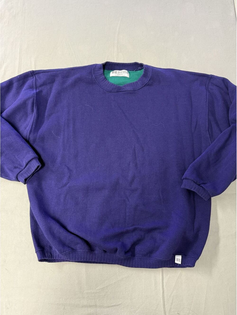 Vintage Russell Athletic Purple Emerald Crewneck Ribbed - L